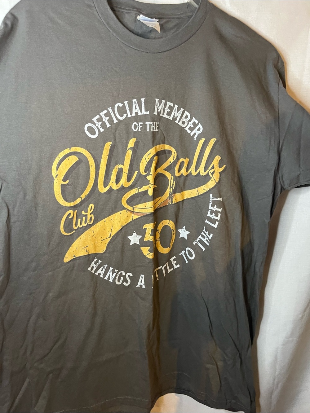Men's Gray Graphic Short Sleeve Tee with Yellow Accent